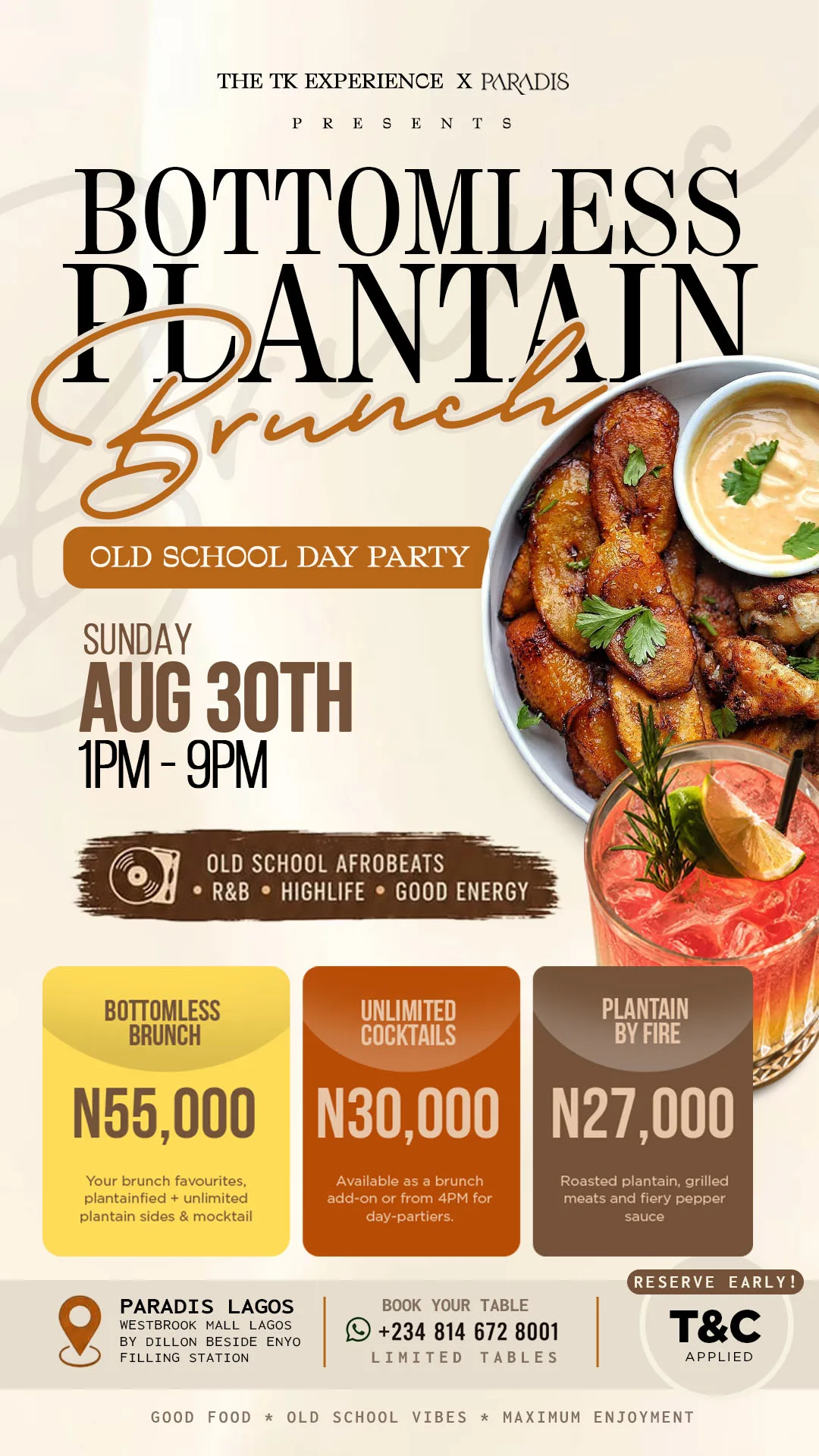 ๐ฝ๏ธ BOTTOMLESS PLANTAIN BRUNCH โ OLD SCHOOL DAY PARTY